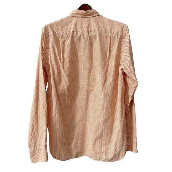 J. Crew 2-Ply 100% Cotton Orange Gingham Button Down Shirt Men's Size Small - Picture 2 of 6